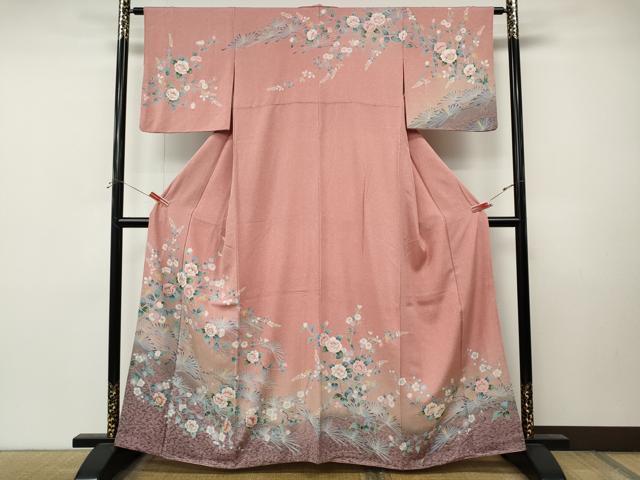 平和屋着物●訪問着 枝花文 暈し染め 金彩 正絹 逸品 CABM9461ut