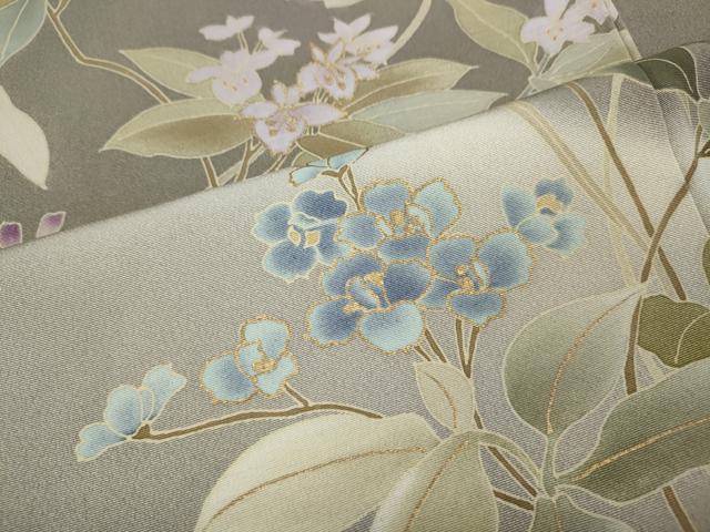 平和屋着物●訪問着 駒刺繍 草花文 暈し染め 金彩 正絹 逸品 CABM9469ut