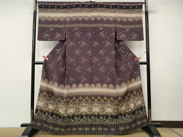 平和屋着物●訪問着 更紗花文 暈し染め 正絹 逸品 CABM9472ut