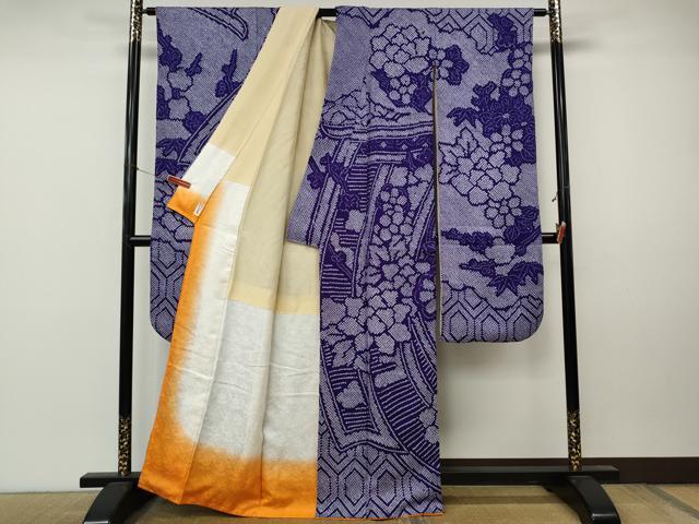平和屋着物●豪華振袖 総絞り 熨斗花文 正絹 逸品 CABM9475ut