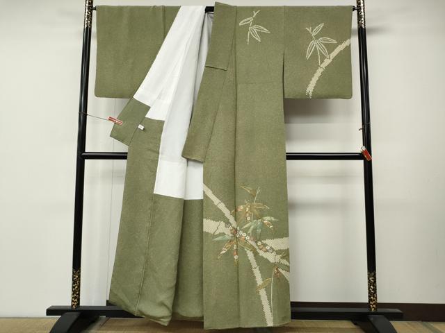 平和屋着物●訪問着 総刺繍 絞り 松竹花文 正絹 逸品 CABM9476ut