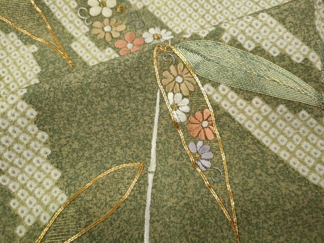 平和屋着物●訪問着 総刺繍 絞り 松竹花文 正絹 逸品 CABM9476ut