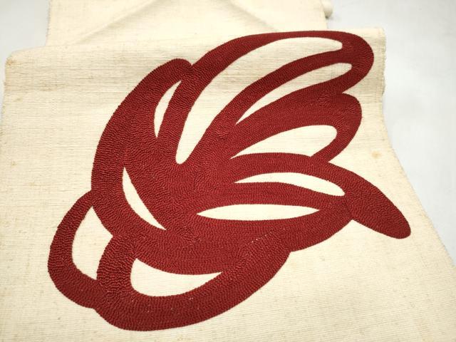 平和屋着物●本場結城紬 重要無形文化財 八寸名古屋帯 抽象文様 正絹 逸品 CABM9683hy