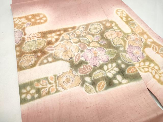 平和屋着物●九寸名古屋帯 辻が花 紬地 絞り 正絹 逸品 CABM9705hy