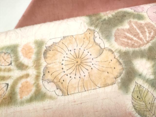 平和屋着物●九寸名古屋帯 辻が花 紬地 絞り 正絹 逸品 CABM9705hy