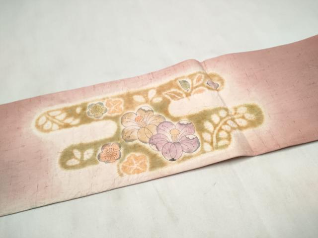 平和屋着物●九寸名古屋帯 辻が花 紬地 絞り 正絹 逸品 CABM9705hy