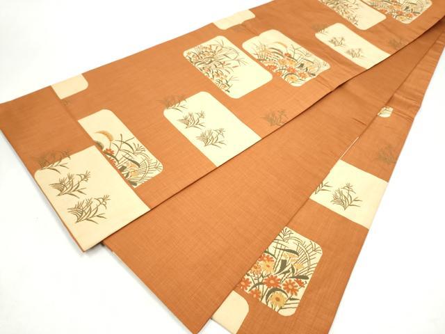 平和屋着物●名門木屋太 今河織物 六通柄袋帯 草花文 正絹 逸品 CABM9779hy