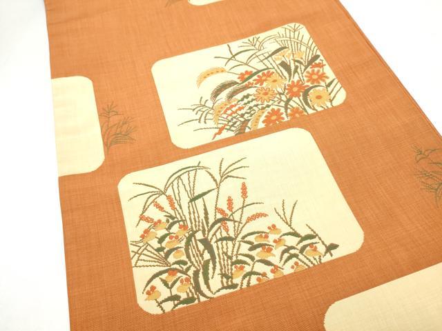 平和屋着物●名門木屋太 今河織物 六通柄袋帯 草花文 正絹 逸品 CABM9779hy