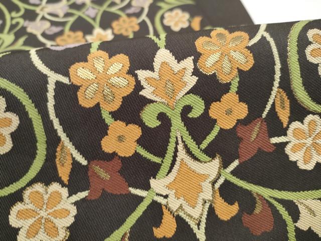 平和屋着物●西陣 川島織物 六通柄 本袋帯 花唐草文 正絹 逸品 CABM9800hy