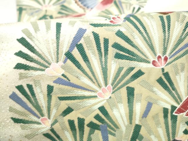 平和屋着物●本加賀友禅作家 百貫華峰 「美しいキモノ」お馴染みのメーカー となみ織物 六通柄袋帯 唐織 花鳥文 金糸 逸品 CABM9833hy