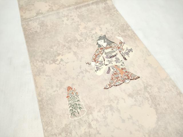 平和屋着物●加賀友禅の巨匠 初代 由水十久 太鼓柄袋帯 舞 引箔 正絹 逸品 CABM9838hy