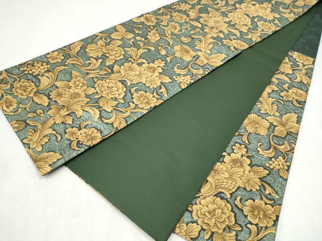 平和屋着物●西陣 まいづる謹製 六通柄袋帯 秀花優映文 金糸 正絹 逸品 CABM9857hy