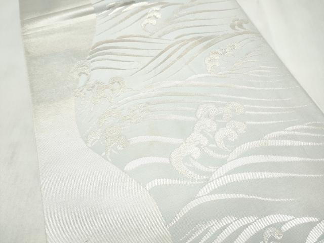 平和屋着物●六通柄 本袋帯 流水文 銀糸 正絹 逸品 CABM9866hy