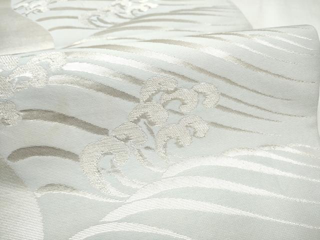 平和屋着物●六通柄 本袋帯 流水文 銀糸 正絹 逸品 CABM9866hy