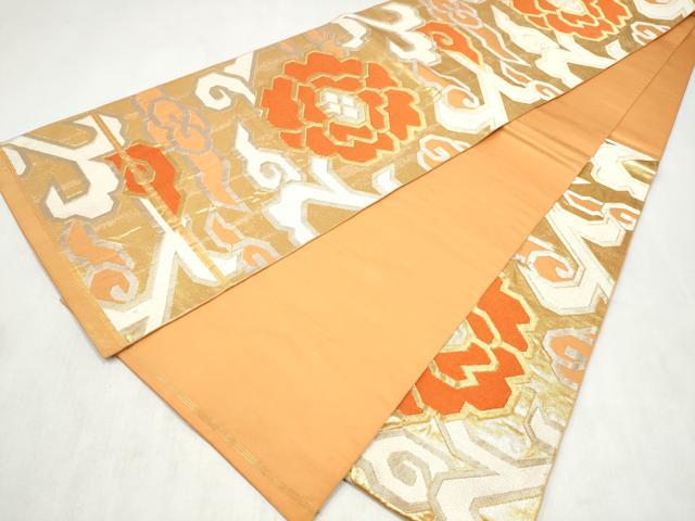 平和屋着物●西陣 川島織物 六通柄 本袋帯 花唐草文 金銀糸 正絹 逸品 CABM9871hy