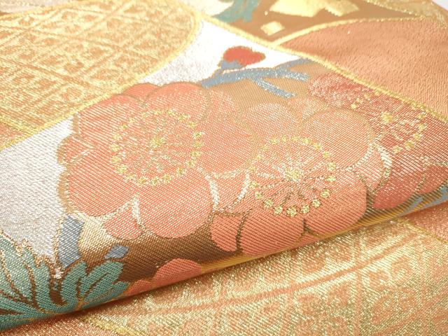 平和屋着物●西陣 川島織物 六通柄 本袋帯 絵巻花文 金銀糸 正絹 逸品 CABM9873hy