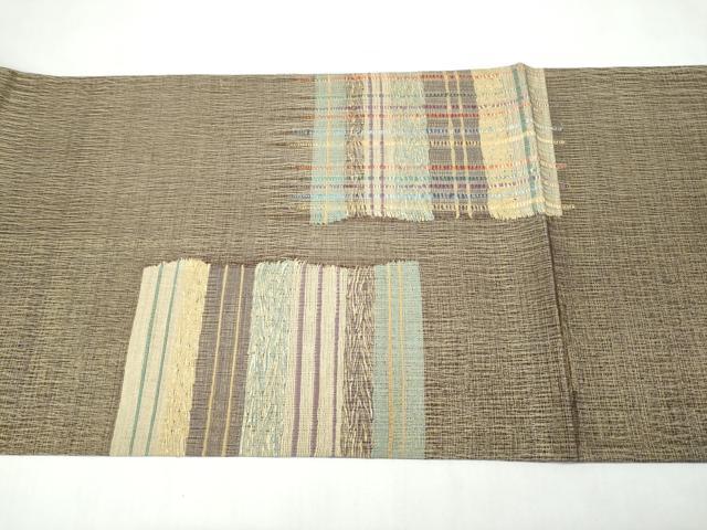 平和屋着物●太鼓柄袋帯 櫛織 霞文 金糸 正絹 逸品 CABM9979hy