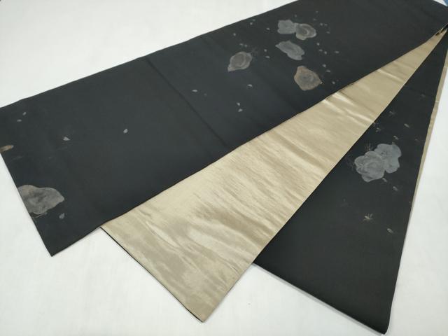 平和屋着物●アンティーク 大正ロマン 六通柄 京袋帯 鳥 黒地 金彩 正絹 逸品 CABM9986hy