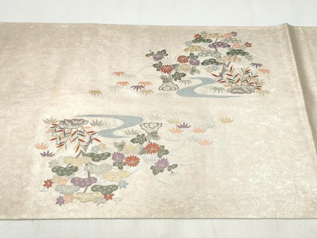 平和屋着物●加賀友禅の巨匠 初代 由水十久 西陣 長嶋成織物 ながしま帯 太鼓柄袋帯 童子遊び 瀞銀錦 正絹 逸品 CABM9999hy