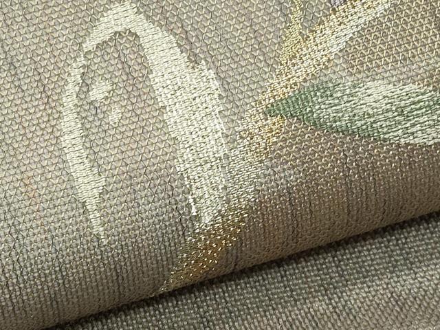 平和屋着物*夏物 太鼓柄袋帯 草木文 金銀糸 正絹 逸品 CABN0002rv