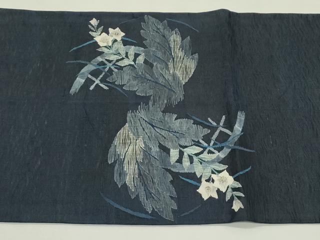 平和屋着物*夏物 太鼓柄袋帯 すくい織 籬草花文 正絹 逸品 CABN0005rv