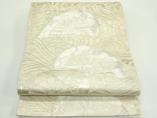平和屋着物*夏物 六通柄袋帯 立波片輪車文 金銀糸 正絹 逸品 CABN0136rv