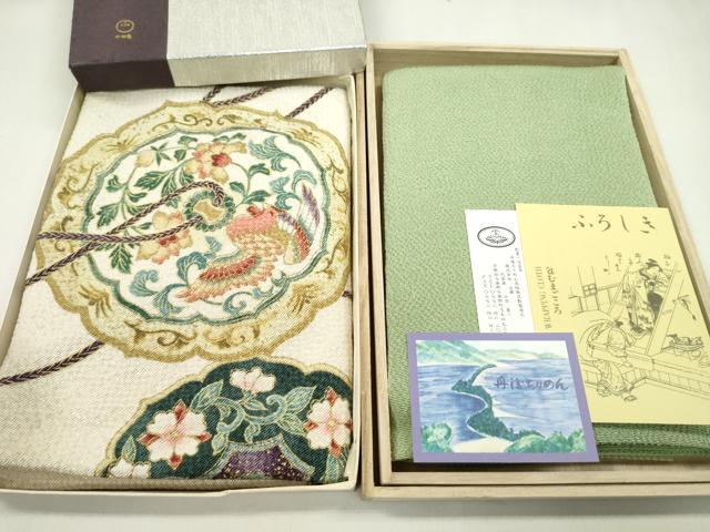 平和屋着物▼和装小物 風呂敷まとめて10枚 宝尽くし 名物裂写 大名行列 丹後ちりめん 金彩 全て正絹 未使用あり 逸品CABN0801ju