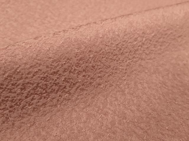 平和屋着物●色無地 反物 紋意匠 薄紅色 堅牢染 丹後ちりめん 八掛付き 着尺 逸品 未使用 CABN0858ju