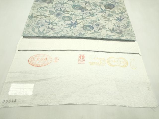 平和屋着物●小紋 反物 型染め 枝花文 丹後ちりめん 着尺 逸品 未使用 CABN0865ju