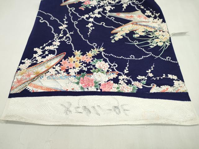 平和屋着物●創業460年・千總 小紋 反物 雪輪重ね舟花文 金彩 着尺 逸品 未使用 CABN0875ju