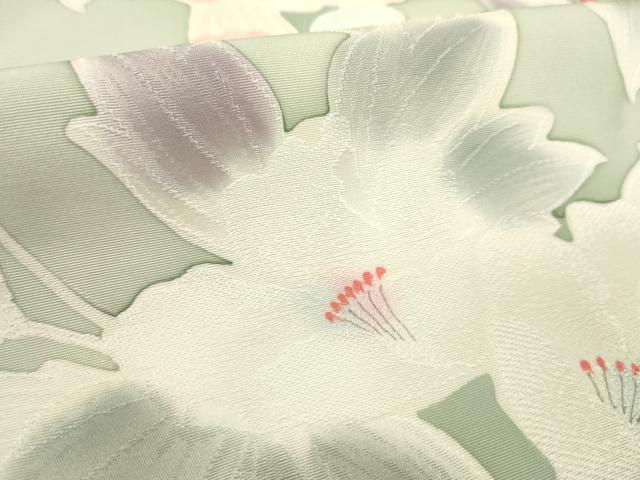 平和屋着物●小紋 反物 地紋起こし 花 暈し染め 丹後ちりめん 着尺 逸品 未使用 CABN0879ju