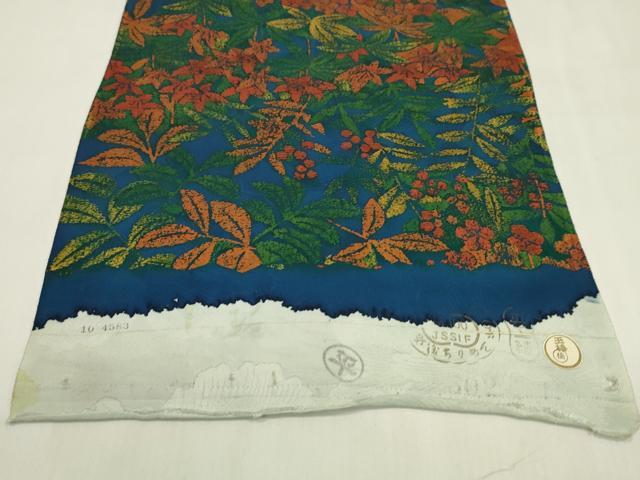 平和屋着物●小紋 反物 草花文 丹後ちりめん 着尺 逸品 未使用 CABN0880ju