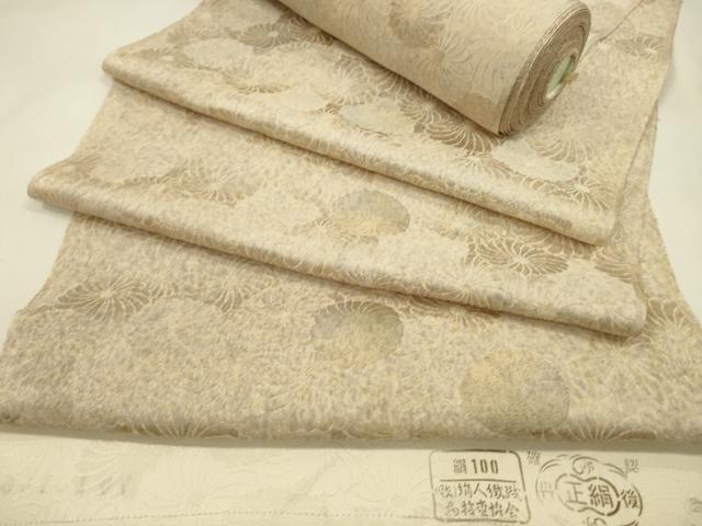 平和屋着物●小紋 反物 菊地紋 丹後ちりめん 着尺 逸品 未使用 CABN0883ju