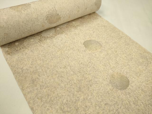 平和屋着物●小紋 反物 菊地紋 丹後ちりめん 着尺 逸品 未使用 CABN0883ju