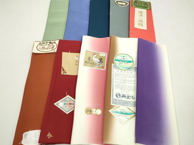 平和屋着物▼和装小物 八掛まとめて10点 色無地 暈し 紬地 全て正絹 未使用多数 逸品 CABN0986ju