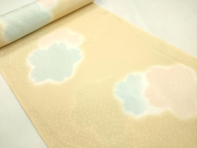 平和屋着物●長襦袢 反物 舞桜文 暈し染め 三越扱い 着尺 逸品 未使用 CABN1026ju