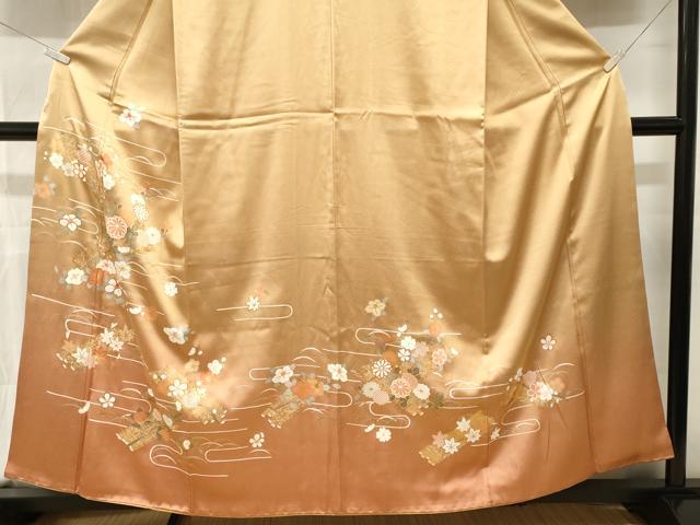 平和屋着物■訪問着 花筏文 暈し染め 金彩 正絹 逸品 CABN1202ev