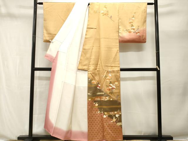 平和屋着物■訪問着 松竹梅枝菊文 暈し染め 金彩 正絹 逸品 CABN1233ev
