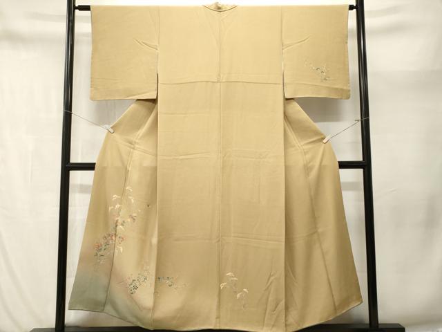 平和屋着物■訪問着 草花舞蝶文 暈し染め 正絹 逸品 CABN1237ev