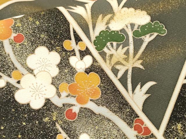 平和屋着物■豪華色留袖 駒刺繍 松竹梅切嵌花文 金彩 正絹 逸品 CABN1264ev