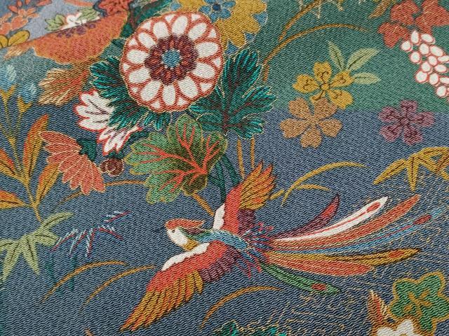 平和屋着物■上質な小紋 切嵌鳳凰草花文 暈し染め 金彩 鬼しぼ縮緬 正絹 逸品 CABN1273ev