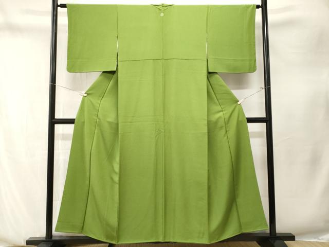 平和屋着物■上質な色無地 鶸萌黄色 正絹 逸品 CABN1287ev