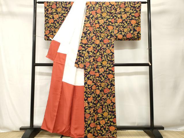 平和屋着物■上質な小紋 鳳凰花唐草文 正絹 逸品 CABN1304ev