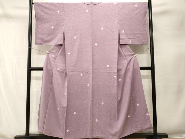 平和屋着物■上質な小紋 絞り 菱文 正絹 逸品 CABN1322ev