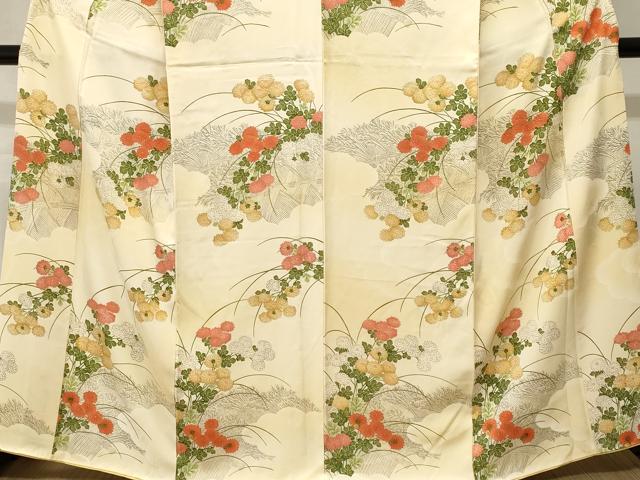 平和屋着物■訪問着 芒枝菊文 暈し染め 正絹 逸品 CABN1330ev