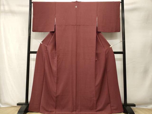 平和屋着物■上質な色無地 小豆色 まるやま扱い 正絹 逸品 CABN1352ev