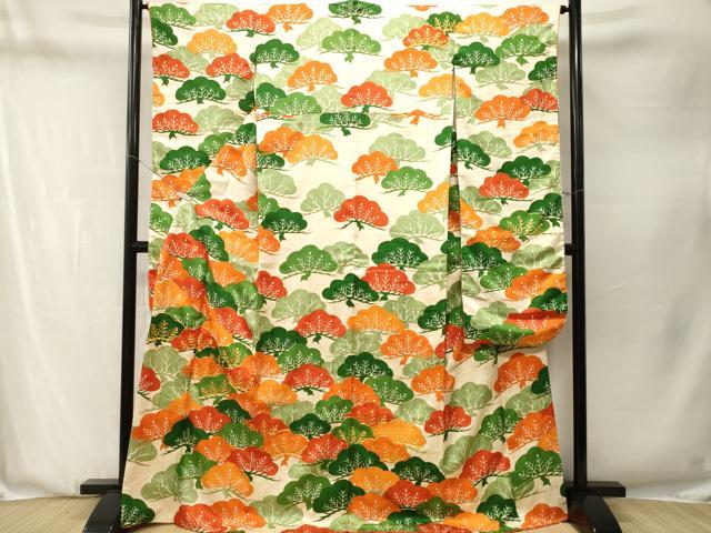 平和屋着物■豪華振袖 駒刺繍 松葉文 金彩 正絹 逸品 CABN1355ev