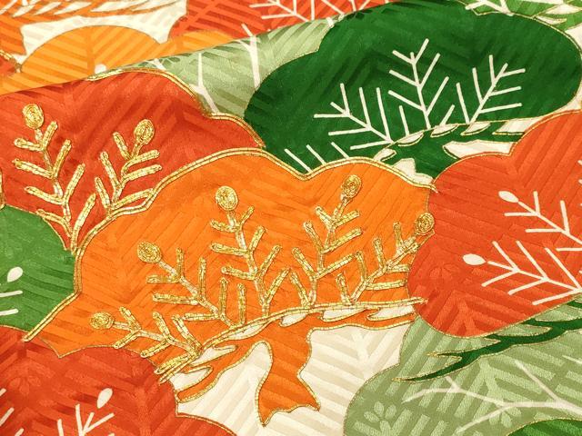 平和屋着物■豪華振袖 駒刺繍 松葉文 金彩 正絹 逸品 CABN1355ev