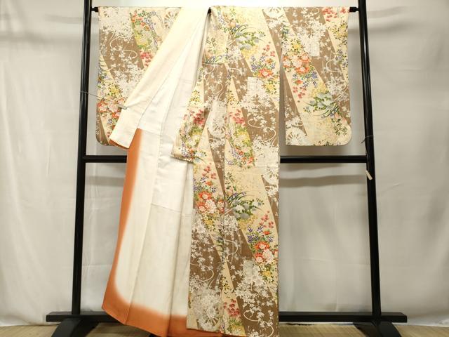 平和屋着物■小振袖 乱菊 草花文 金彩 正絹 逸品 CABN1358ev