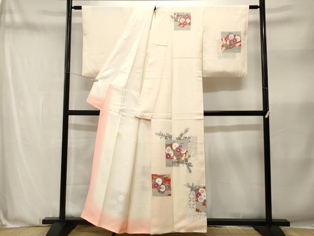 平和屋着物■訪問着 色紙重ね草花文 暈し染め 金彩 正絹 逸品 CABN1366ev